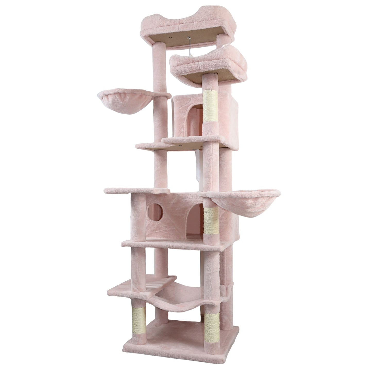 68 Inches Multi-Level Large and Tall Cat Tree PINK