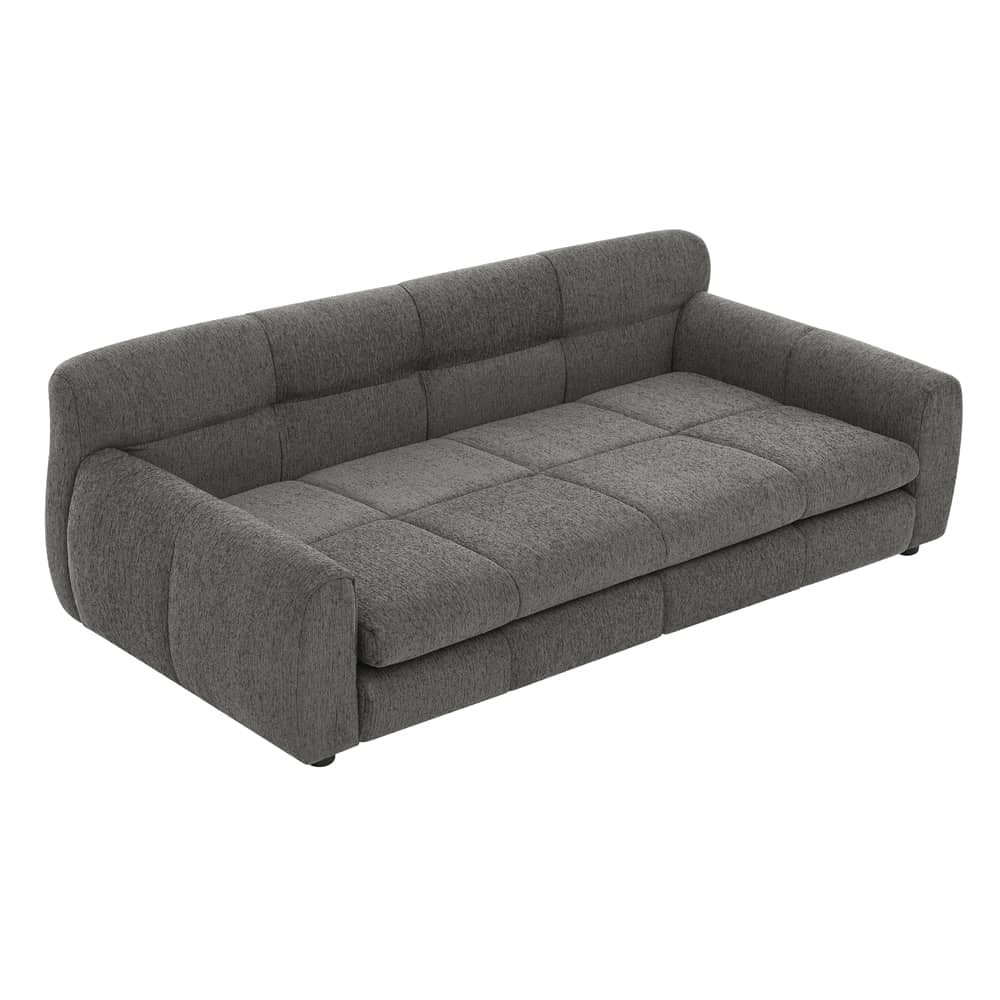 Modern Style Elegant Rectangle Pet Bed for Small and Medium Dogs, Durable Elevated Dog Sofa, Dark Grey Foam