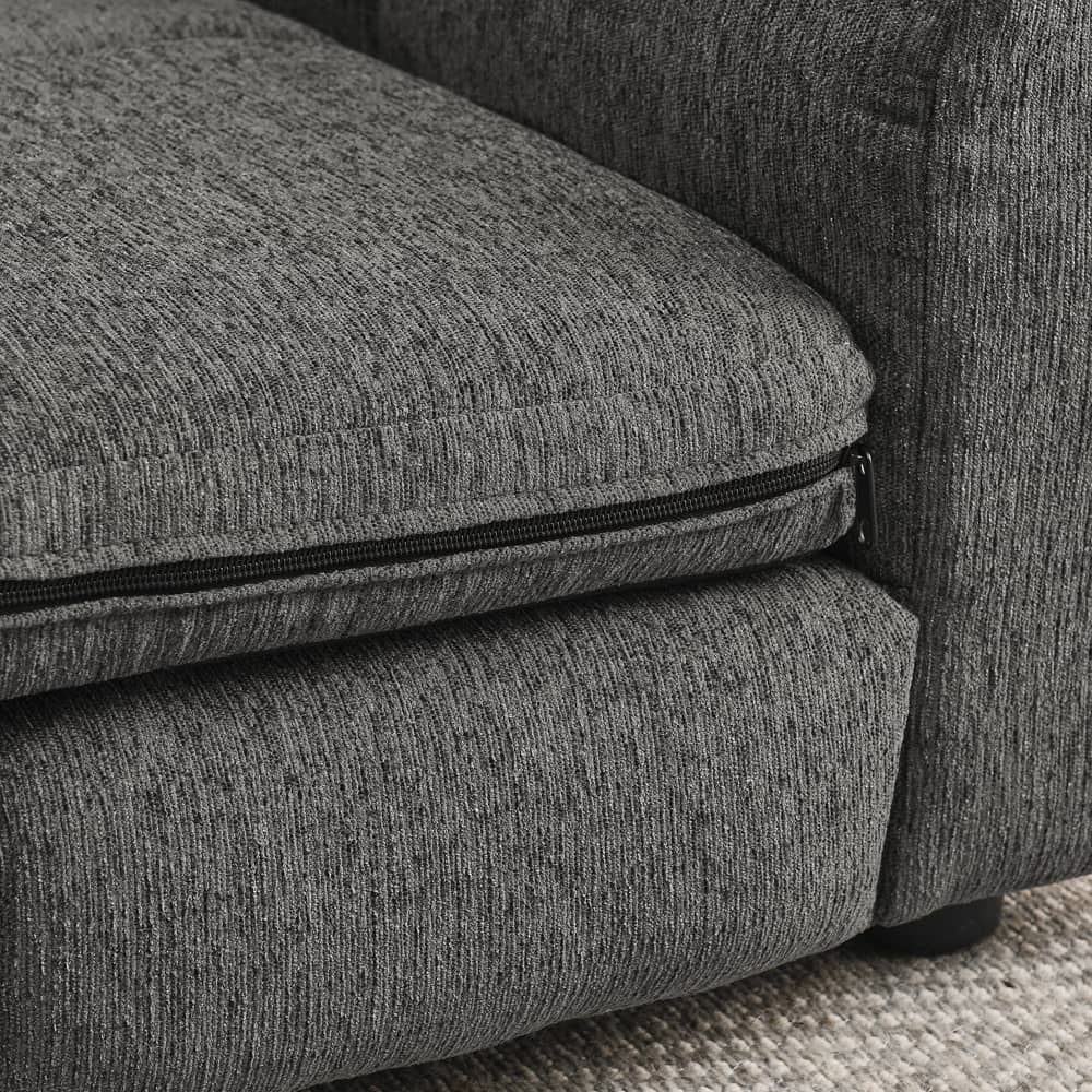 Modern Style Elegant Rectangle Pet Bed for Small and Medium Dogs, Durable Elevated Dog Sofa, Dark Grey Foam
