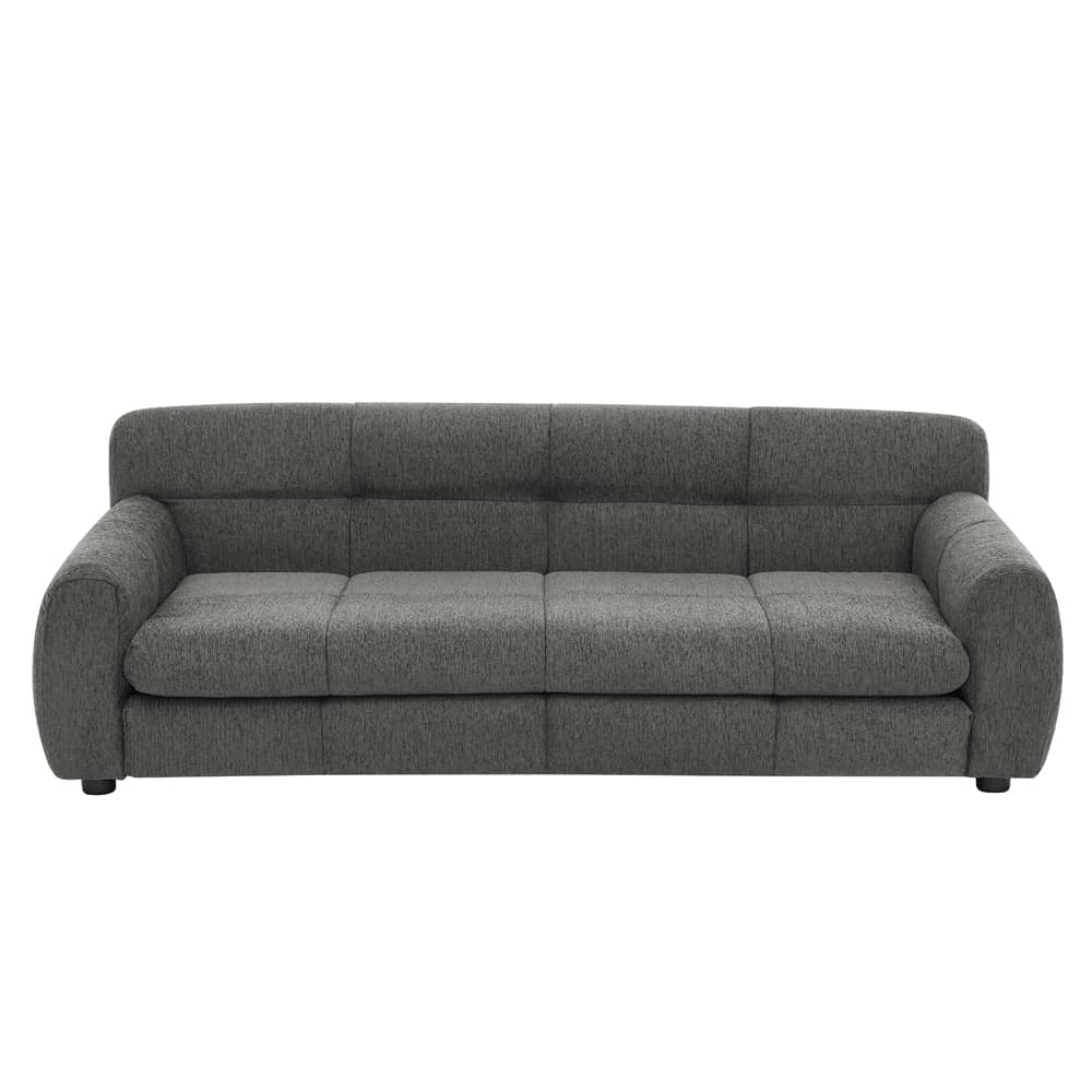 Modern Style Elegant Rectangle Pet Bed for Small and Medium Dogs, Durable Elevated Dog Sofa, Dark Grey Foam